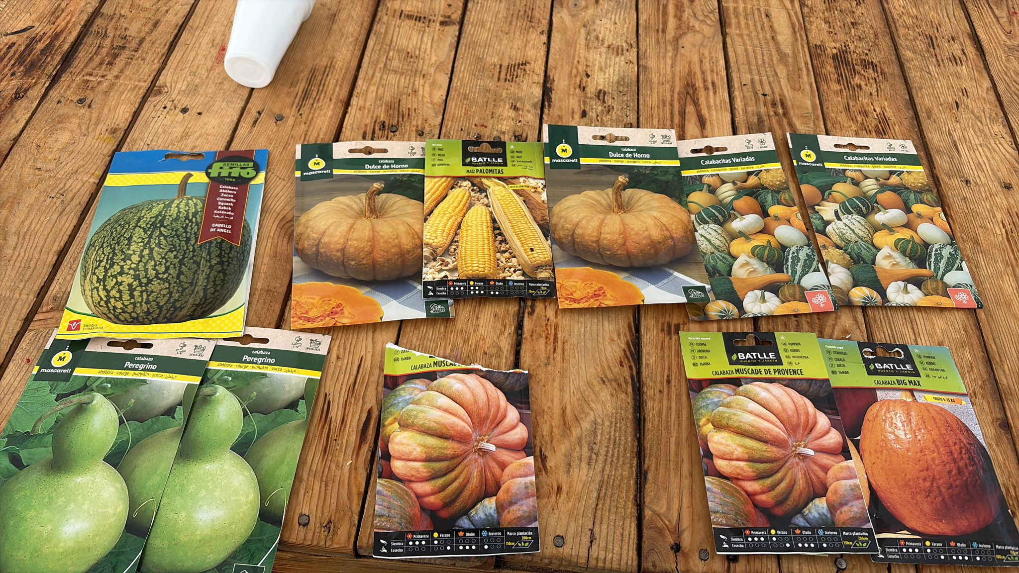 Semillas de calabaza y maíz